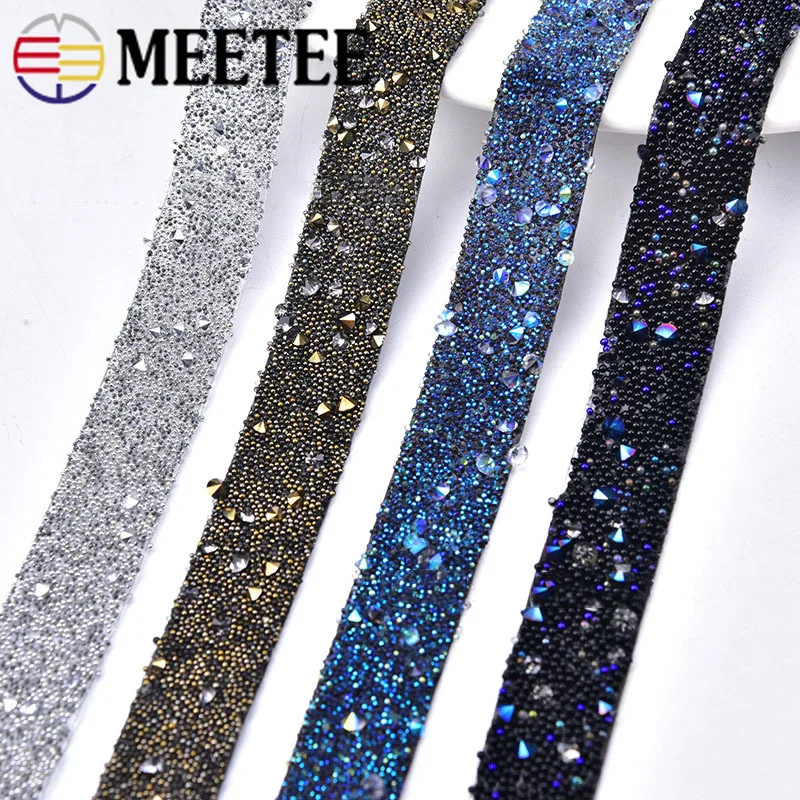 1 ярд 15 мм стразы цепочка вышитый бисером кружевной отделкой обувь повязка на