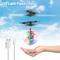 disco helicopter induction flying ball toy with built in led light flying drone for kids aged 14