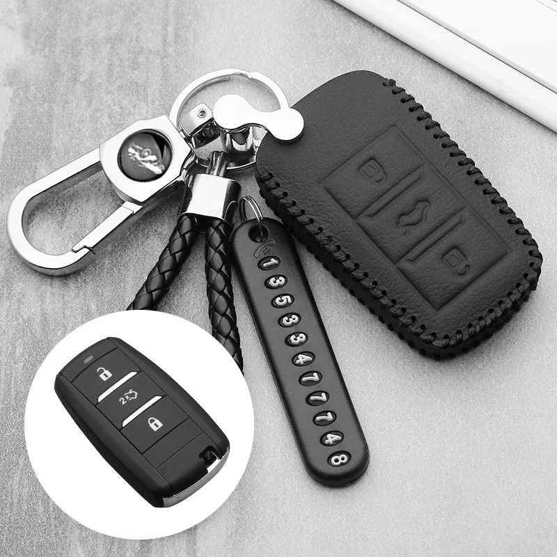 Светящийся кожаный чехол для Changan CS75 2018 ключей из цинкового сплава защита
