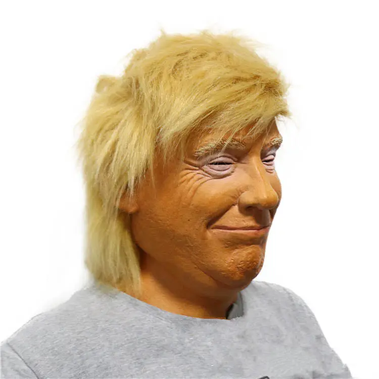 [Funny] Halloween Dress Latex Donald Trump Mask High Quality Rubber cosplay Costume party toy kids adult gift prank game | Игрушки и