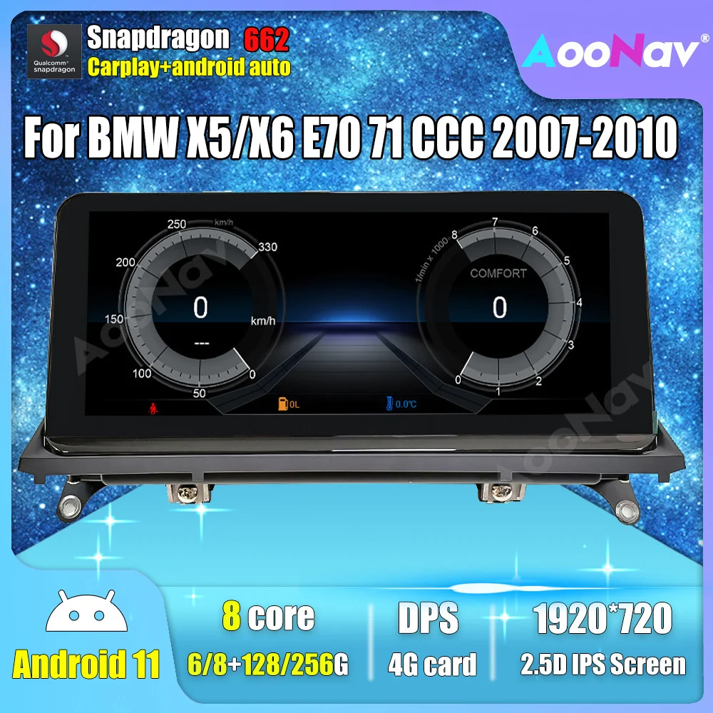 

Автомобильный радиоприемник для BMW X5/X6 E70/71 2007 2008 2009 2010 CCC GPS навигация 4G WIFI беспроводной Carplay Android 11,0