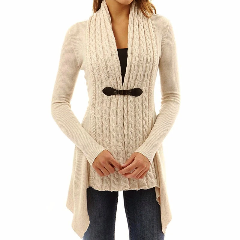 

Plus Size 4XL Women Autumn Winter Cardigan Coat Long Sleeve V Neck Irregular Knitwear Tops Ladies Slim Sweater Jacket Outwear