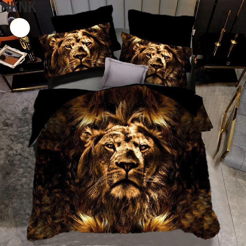 

3D Rose Heart Bedding Set Nordic Duvet Cover 150x200 220x240 King Size Quilt Cover Modern Cat Wolf Print Pillowcase No Bed Sheet