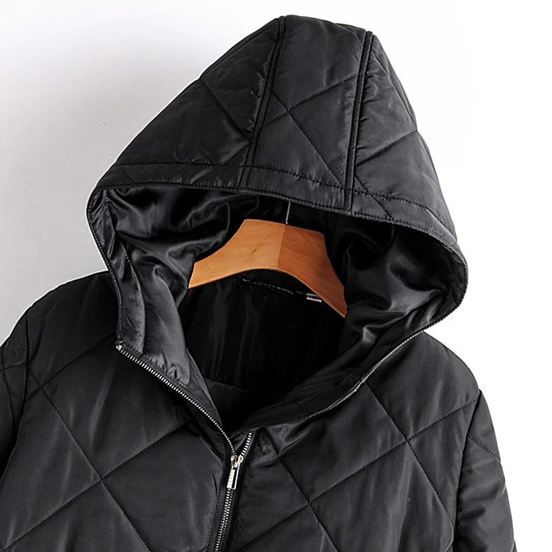 Женская Стеганая куртка на молнии теплая винтажная верхняя одежда с длинными