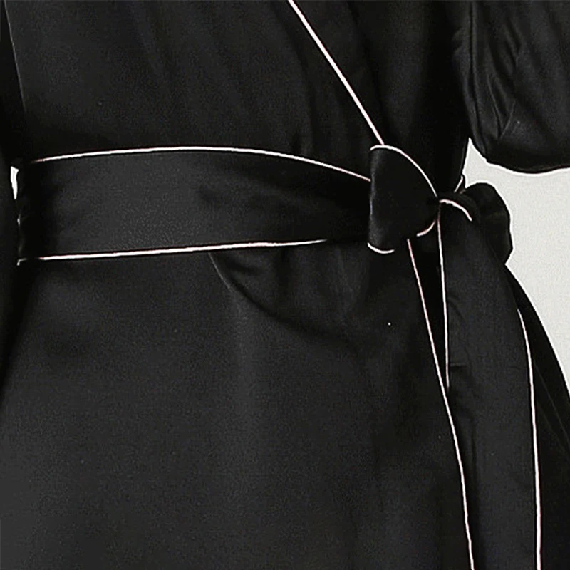 

Silk Pajamas Female Luxury Imitation Silk Long-Sleeved Trousers Lapel High-End Homewear 2Pcs Suit Pyjama Pour Femme En Satin