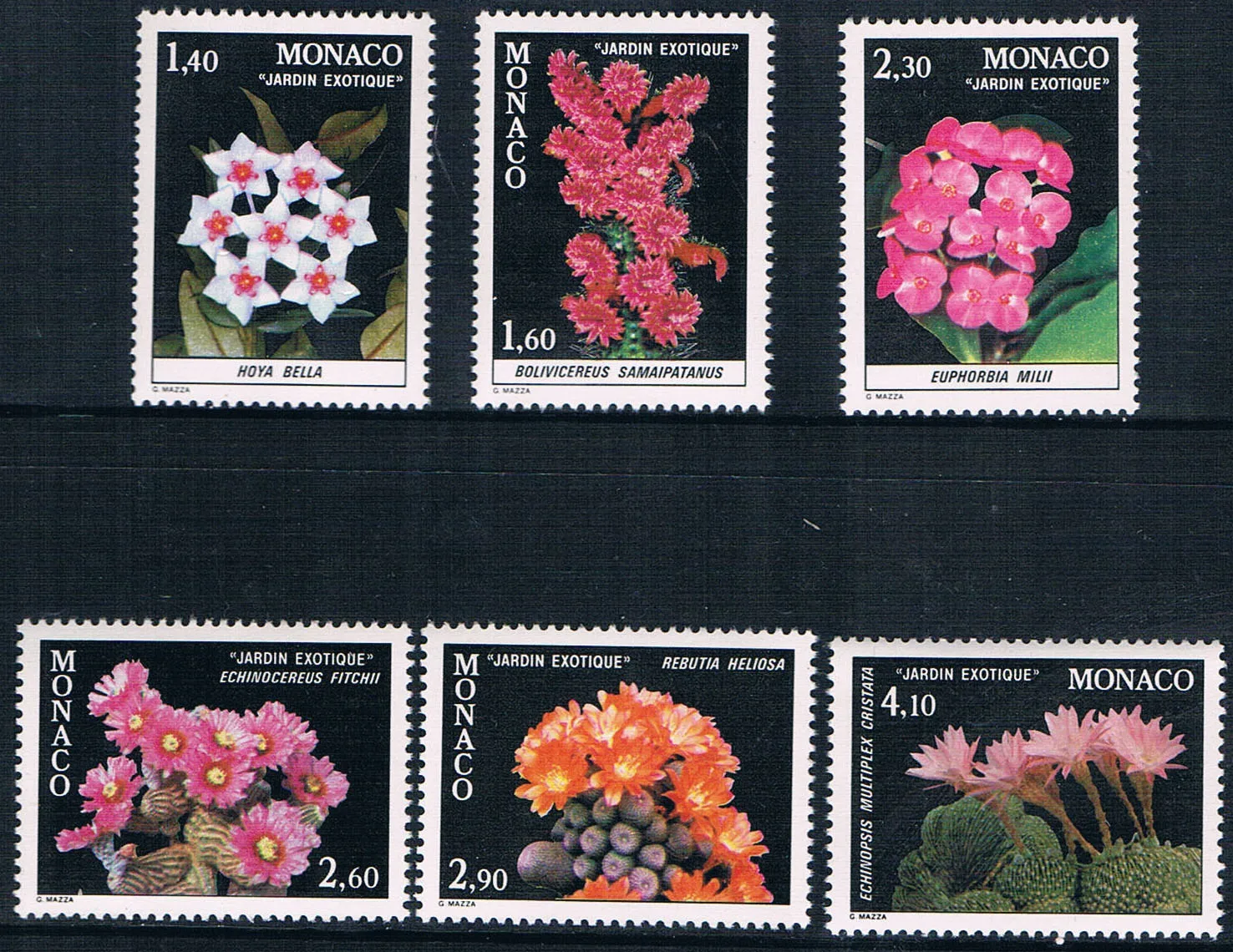 

6Pcs/Set New Monaco Post Stamp 1982 Botanical Garden Flowers Stamps MNH