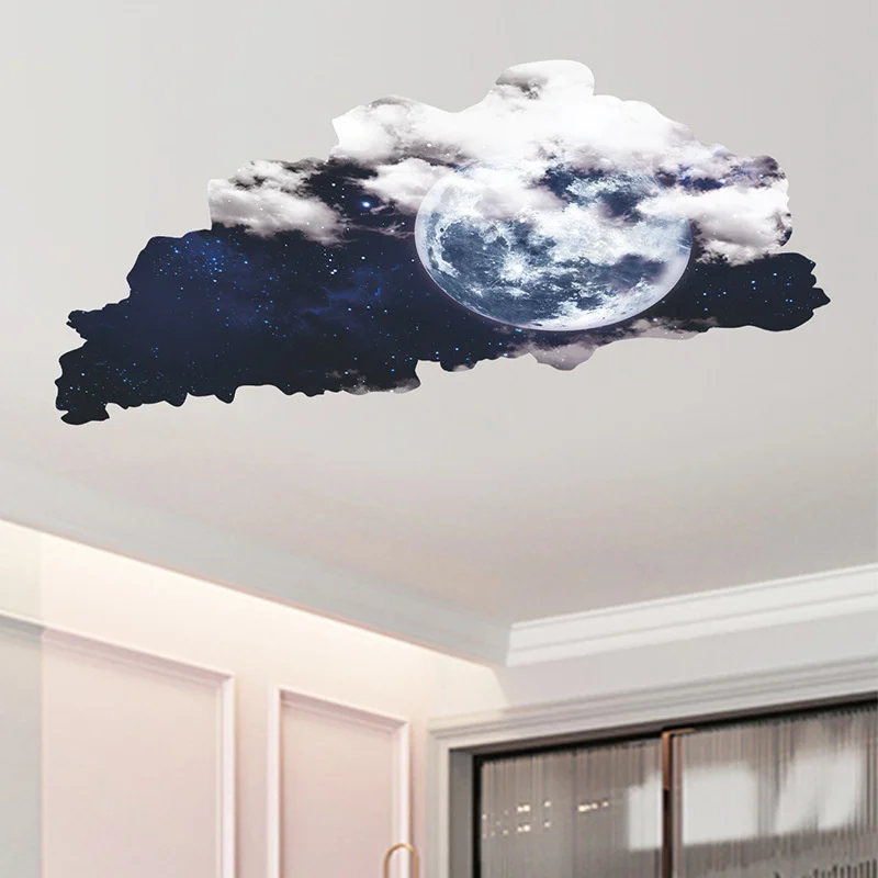 

Creative 3D Moon Wall Stickers Home Decoration PVC Waterproof Sticker Room Decor Bedroom Background Wall Self-adhesive Wallpaper