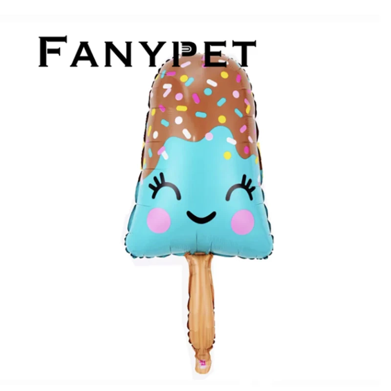 Воздушный шар из фольги в виде радужного мороженого 10 шт.