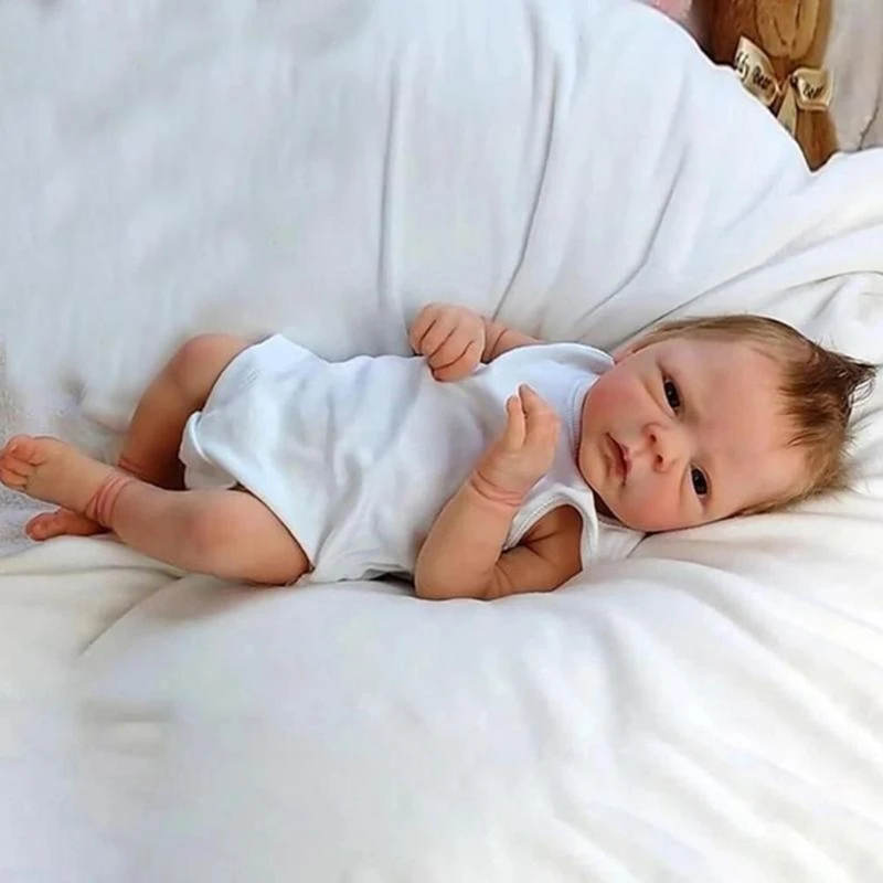 

18inch Reborn Dolls, Nurturing Dolls,Newborn Doll Soft Simulation Silicone Lifelike Toy Girl Eyes Open DXAD