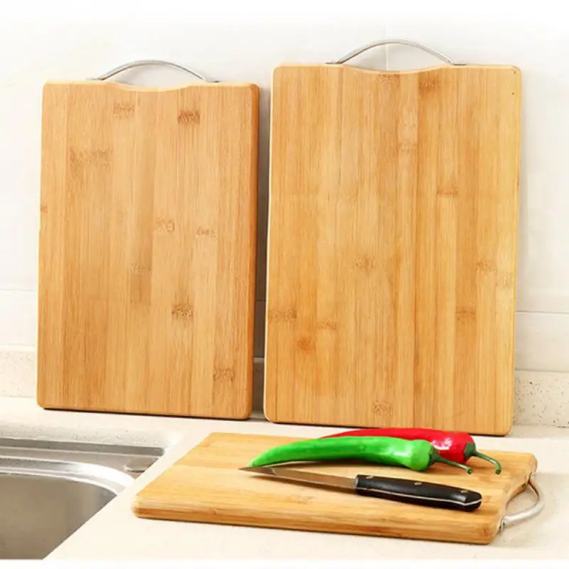 Wooden Cutting Boards Bamboo Rectangle Hangable Cutting Board Resistant Non-slip Kitchen Accessories Cutting Board 1pcs