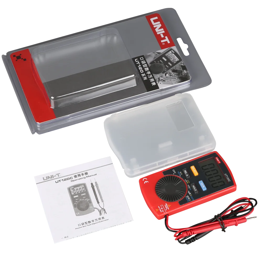 

UNI-T UT120C Digital Multimeter Mini Auto Ranging Auto-off Capacitance Resistance AC/DC Current Voltage Meter