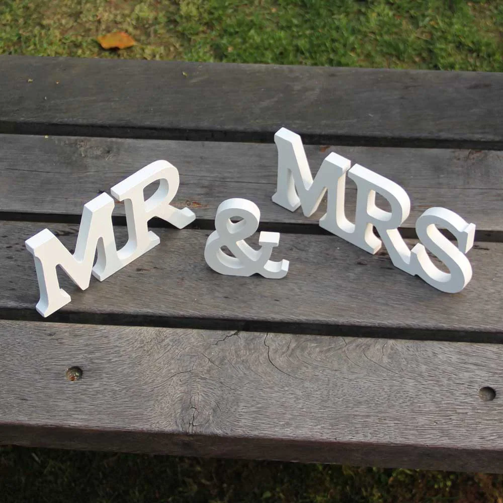

Mr&Mrs Free Standing Wedding Party Decoration Vintage Table Centrepie Decor Wedding Decoration Letters Alphabet Word