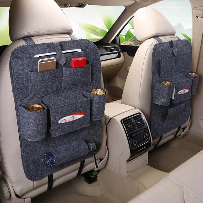 

Универсальный Органайзер на заднее сиденье, войлочные чехлы, держатель на заднее сиденье, мульти-карманы, автомобильная сумка для хранения,...