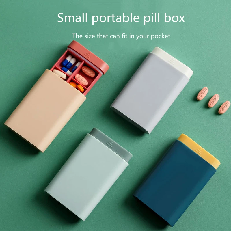 

Pill Box Portable 7 Days Storage Pill Box Large Capacity Mini Portable Travel Medicine Compact Sealed Box