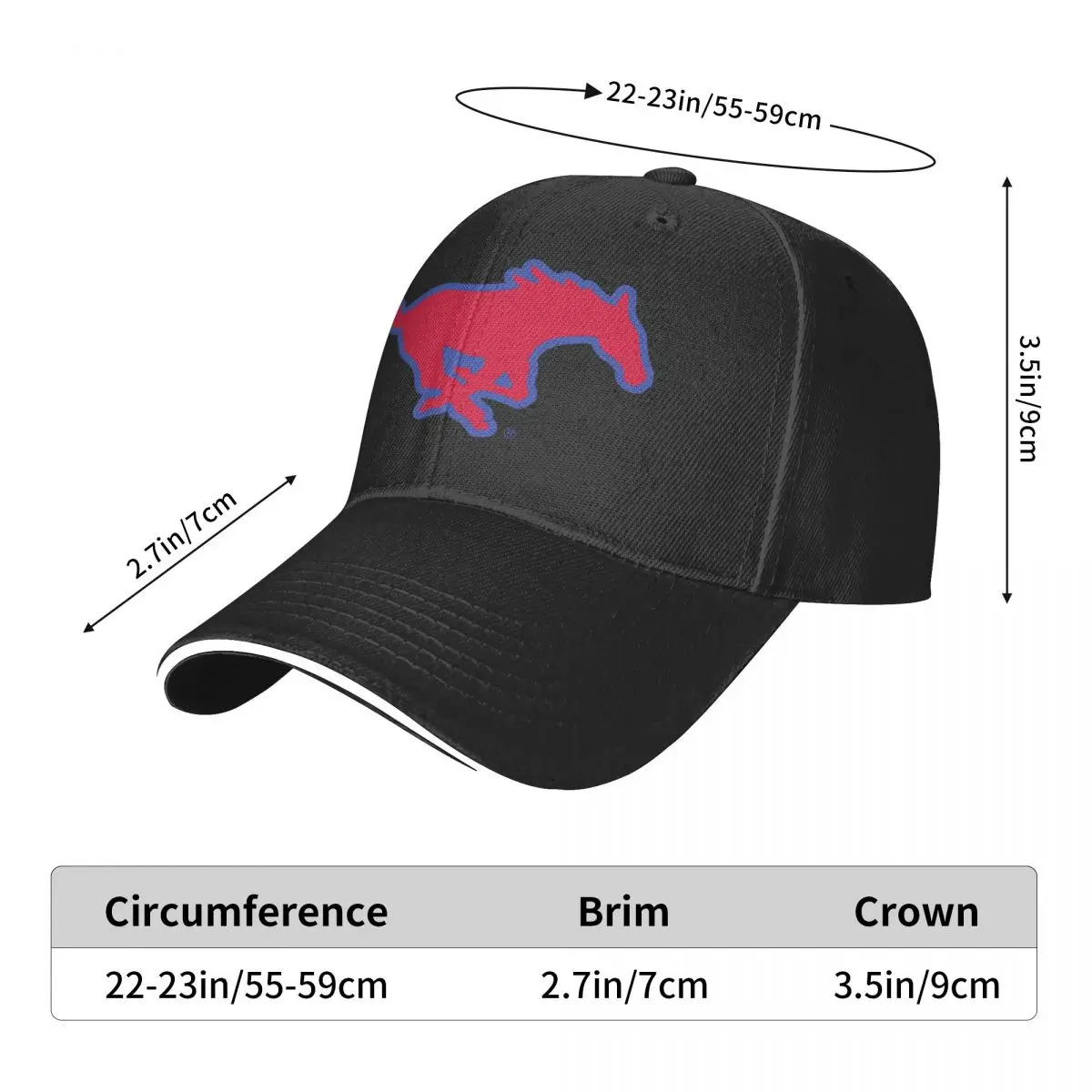 

SMU Baseball Hat Unisex Adjustable Baseball Caps Hats Valve University for Men and Women