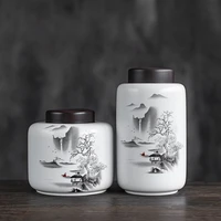 modern tea caddy ceramic large airtight universal tea jar container household storage tank boite a the kitchen organizer bc50cg