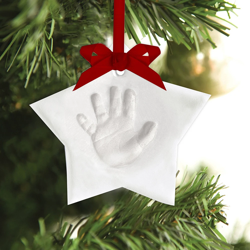 

Stamped Infant Souvenirs Baby Footprint Set Handprint Mould Shower Gift DIY Craft Newborn Keepsake Inkless Ornament Safe Clay