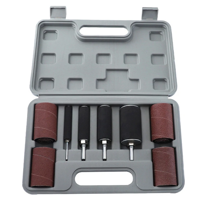 

New Drum Sander Kit Sanding Belt Sandpaper with Spindle Case for Drill Press Rotary Tools