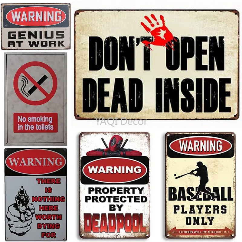 

Funny Warning Vintage Metal Sign Tin Sign No Trespassing Sign Wall Decor for Man Cave Home Decoration Wall Metal Posters