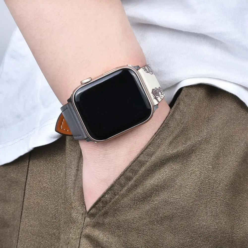 

High quality Leather loop Band for iWatch 40mm 44mm Sports Strap Tour band for Apple watch 42mm 38mm Series 2 3 4 5 6 SE