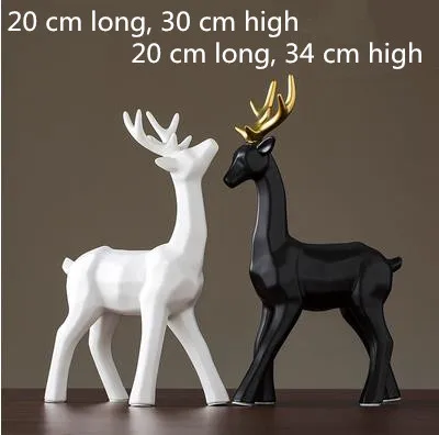 

Nordic style A pair of ceramic elk crafts, home office restaurant tabletop decorations, beautiful Christmas decoration gifts