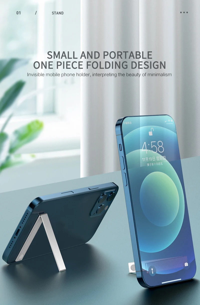 

L Shaped Phone Stand Foldable Aluminium Alloy Phone/Ipad Holder Bracket Mobile Phone Accessories Mobile Phone Holders