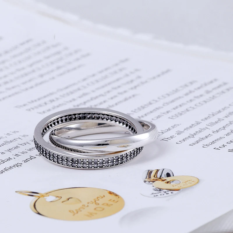 

Amas Real 925 Sterling Silver Trendy Love Forever Promise Ring For Women Wedding Engagement Party Gift Rings Fashion Jewelry