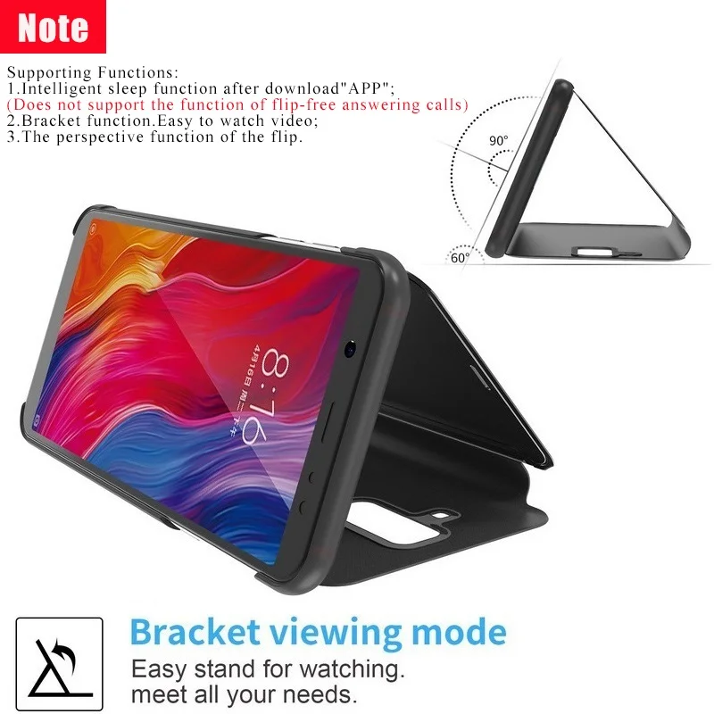 Clear view Mirror P Smart Case For Huawei P9 P10 P20 Lite P30 pro Mate 30 Honor 20 10 9 lite 9X 8X Y6 Y7 Y9 2019 flip Z|Чехлы-книжки| |