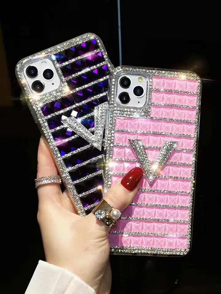 

Luxury Brand Pink Diamond Square Crystal Phone Case For IPhone 11Pro Max X XS XR 7 8 Plus Sexy Glitter Bling Soft Cover Fundas