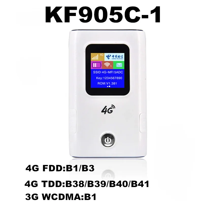 KF905C-1 KuWFi 4G WiFi роутер 5200mAh power Bank 4G LTE карманный мобильный Wifi точка доступа разблокировка FDD/TDD глобальная sim-карта до 10 пользователей - Цвет: KF905C-1