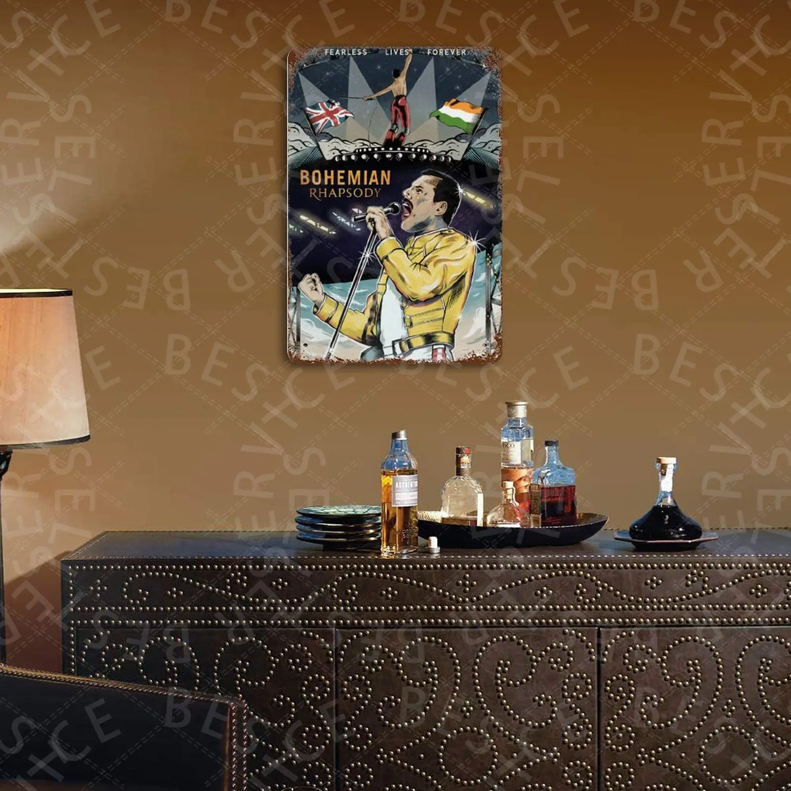 

Freddie Fearless Lives Forever Tin Sign Plaque Tin Sign Metal Plate Wall Decor Bar House Club Decorative Iron Painting