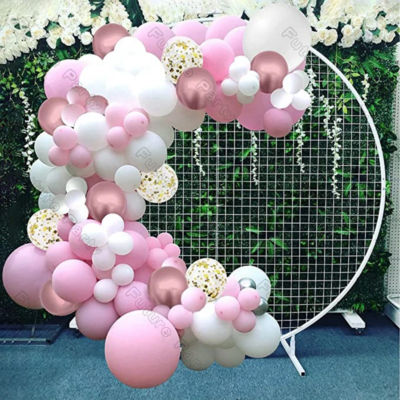 

120pcs Baby Pink Balloon Garland Baby Shower Ballon Arch Gender Reveal Rose Gold Valentine Day Birthday Party Wedding Decors