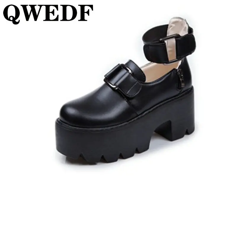 

Gothic Women Shoes Buckle Round Head Heels Platform Lolita Harajuku Vintage Cute Sweet Shoe Zapatos Casuales De Mujer TT-88