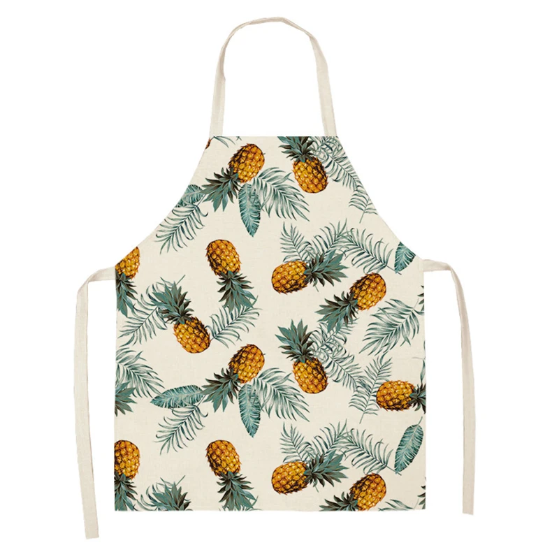 

Creative pineapple Women Kitchen Aprons Waterproof Cooking oil-proof Cotton Linen Antifouling Chef Apron Cleaning 68*55cm 0059