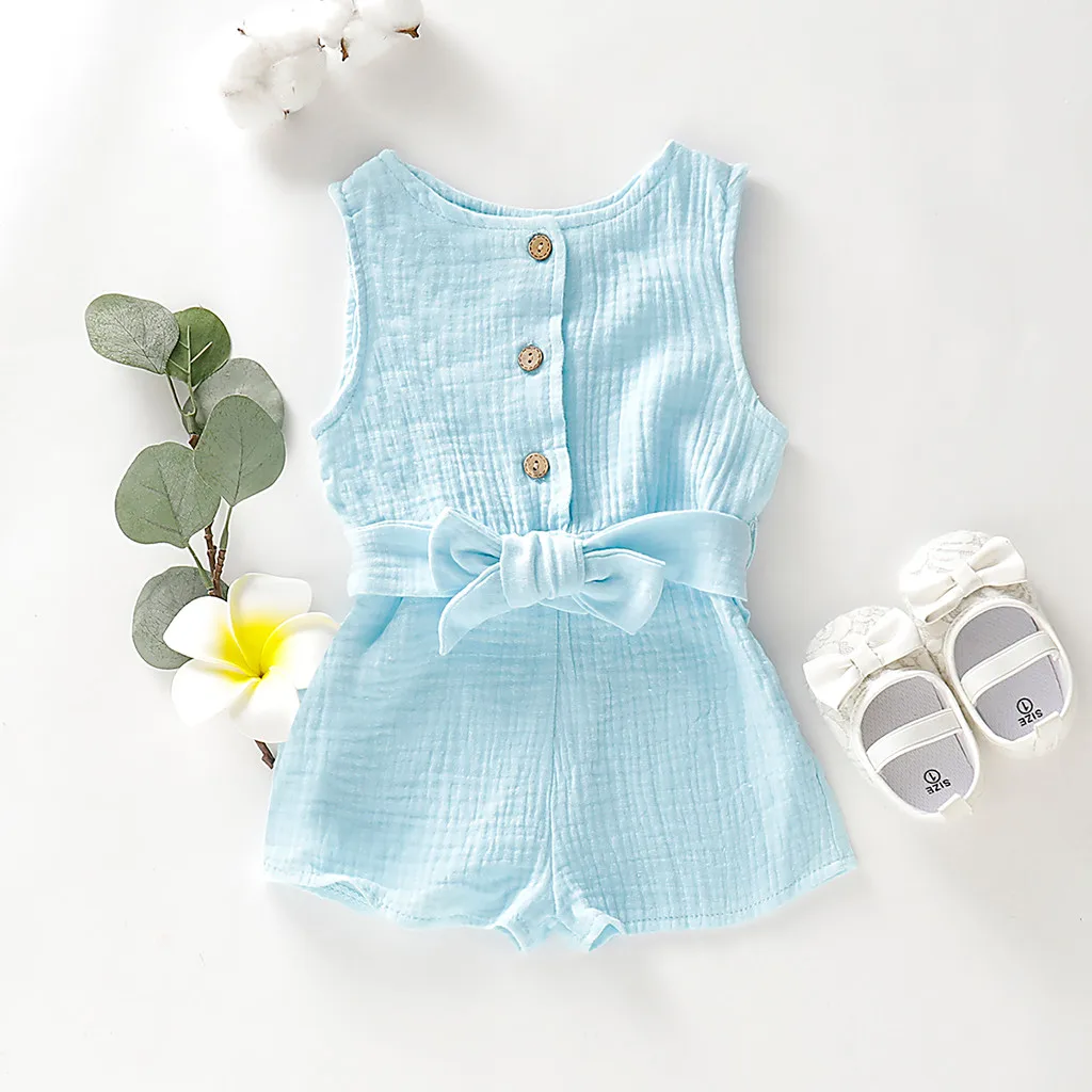 

0-18M Baby Clothes Infant Newborn Baby Girl Clothes Bodysuit Sleeveless Ruffles Romper Overalls and Jumpsuits Summer Clothing