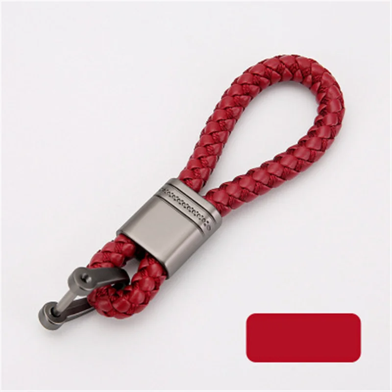 

1 Pcs New High Grade Automotive Key Chains Woven Leather Rope Automobiles Keys Buckle Men Women for Vehicle Keyfob Supplies