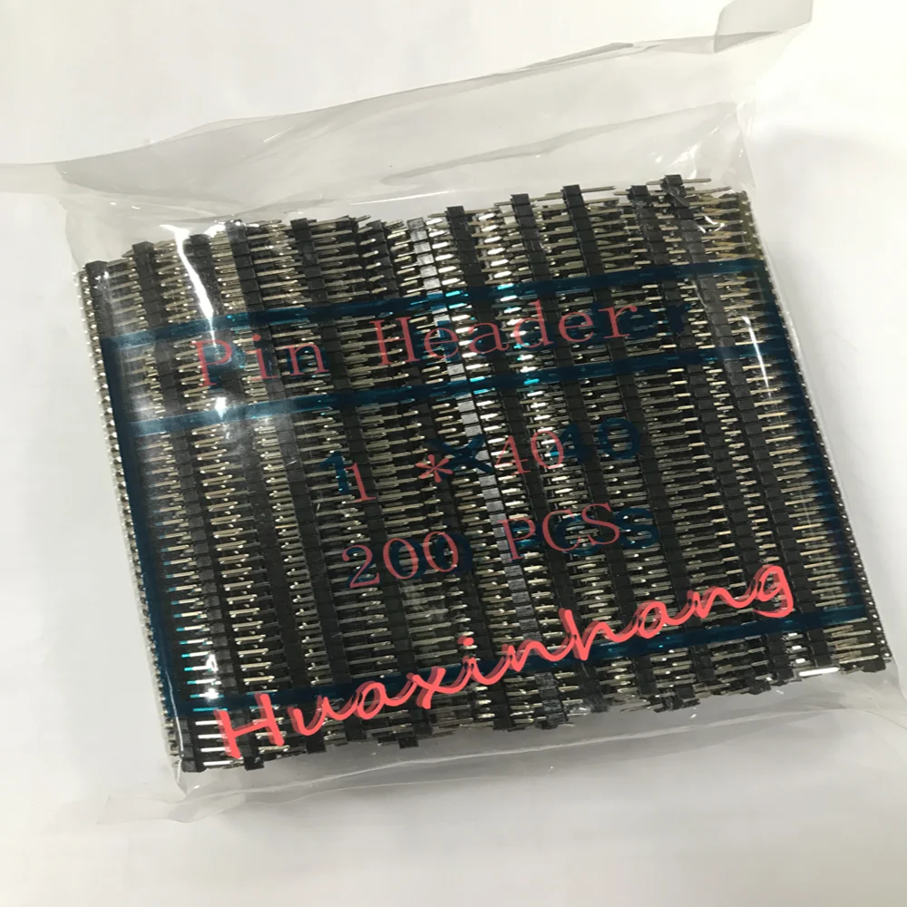 Новинка 200 шт. 2 54 мм 1x40P 40pin позолоченная одинарная штырь RoHS для коннекторы pcb