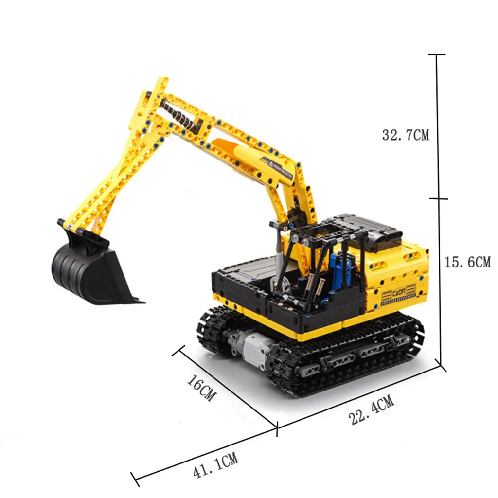 

2021 Simulation RC Car 2.4G Track Excavator Vehicle 360 rotation of cab cab DIY Building Blocks Bricks Kids Toys Gift for Adult