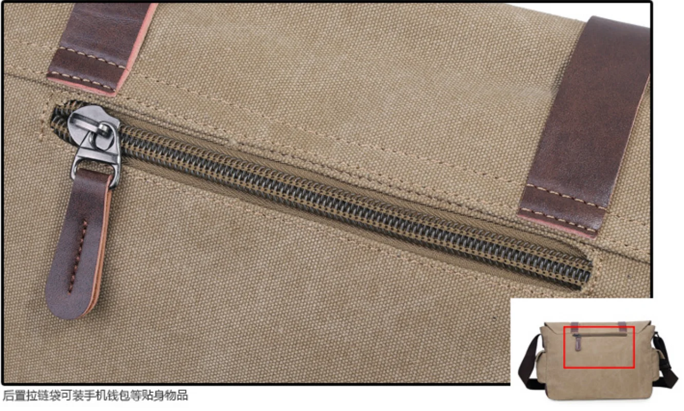 

Canvas casual business cross-body bag hip-hop street man computer shoulder bag multi-pocket student postman bag