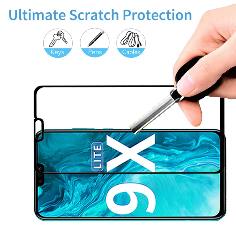 

Honor9X Lite Glass, Full Coverage Screen Protector & Camera Film for Huawei Honor 9X Lite Pro Tempered Glass Honor 9X Lite Glass