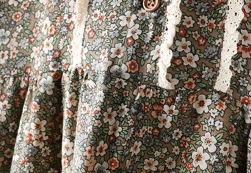 Винтажное платье из хлопка и льна с цветочным принтом большой размер | Женская