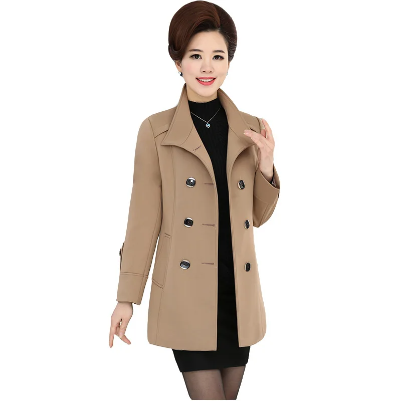 

Высокое качество, Осенний женский плащ, женский весенний свободный, средней длины, Женская ветровка для среднего и пожилого возраста, топы