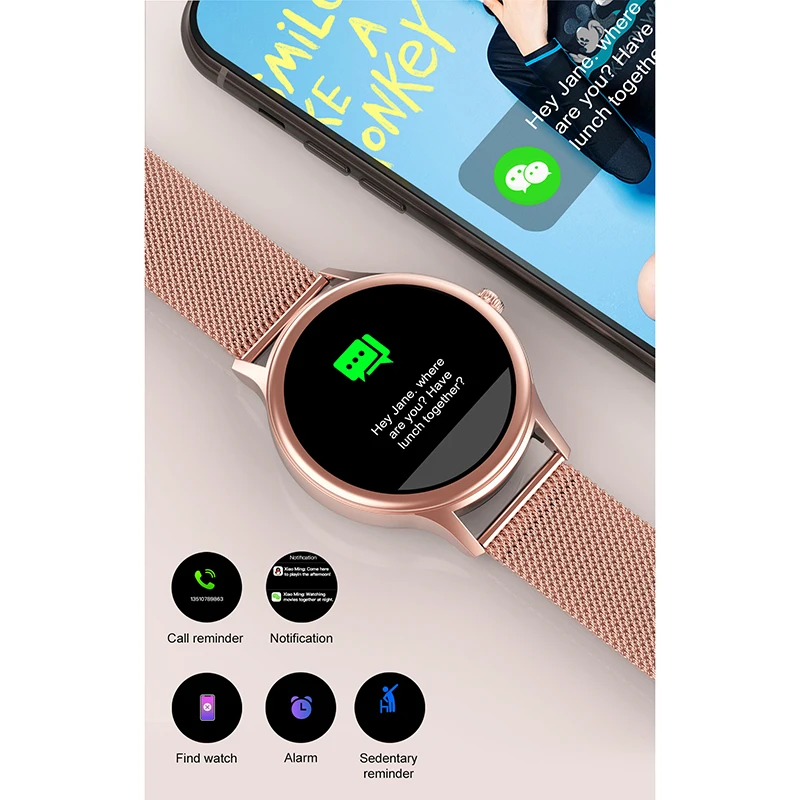 

Smart Bracelet Men's Sleep Heart Rate Monitor Blood Pressure Women's Health Information View Ip68 Waterproof Sports Smart Watch