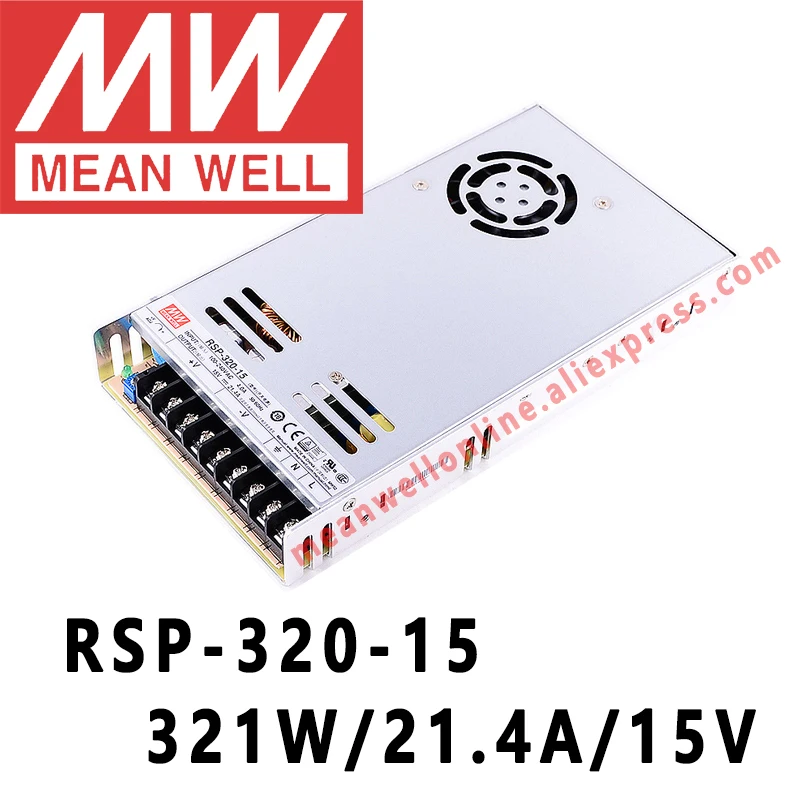 Mean Well RSP-320-15 meanwell 15VDC/21,5 4A/321W одиночный выход с функцией PFC источник питания Интернет-магазин