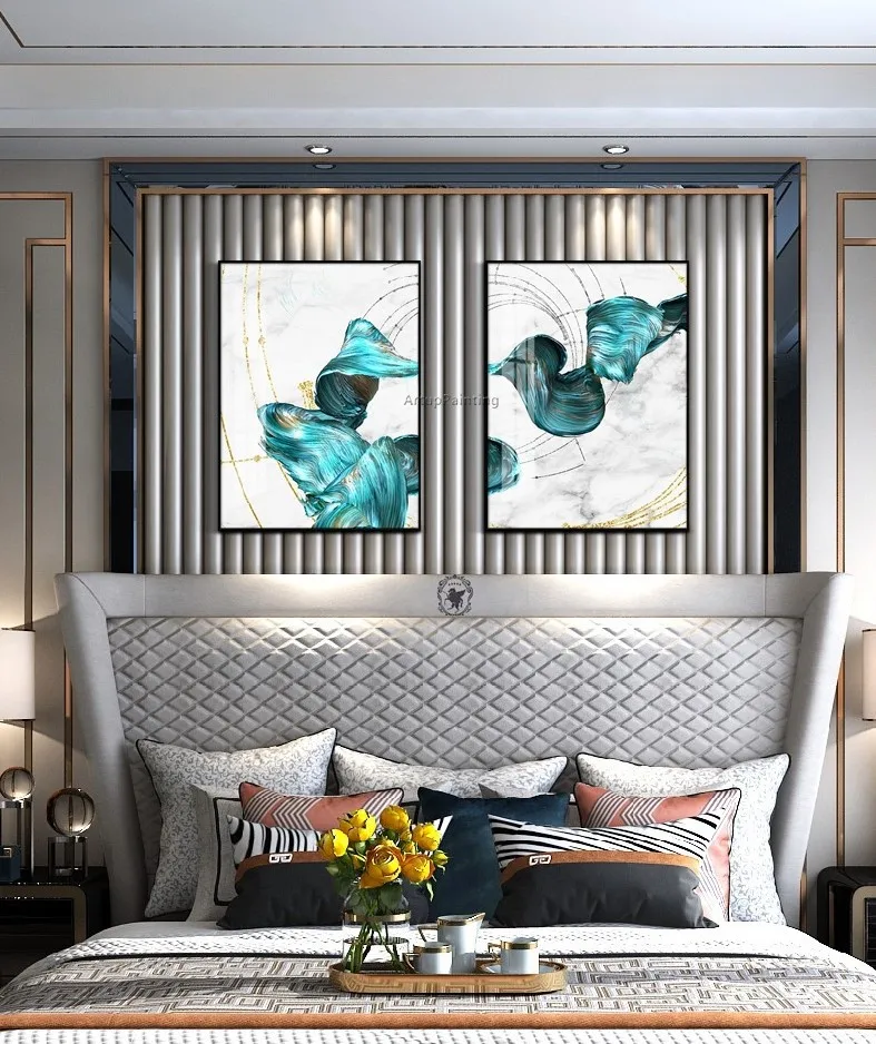 

Abstract oil painting on canvas hand painted blue art wall decor painting for living room home decoration cuadros abstractos