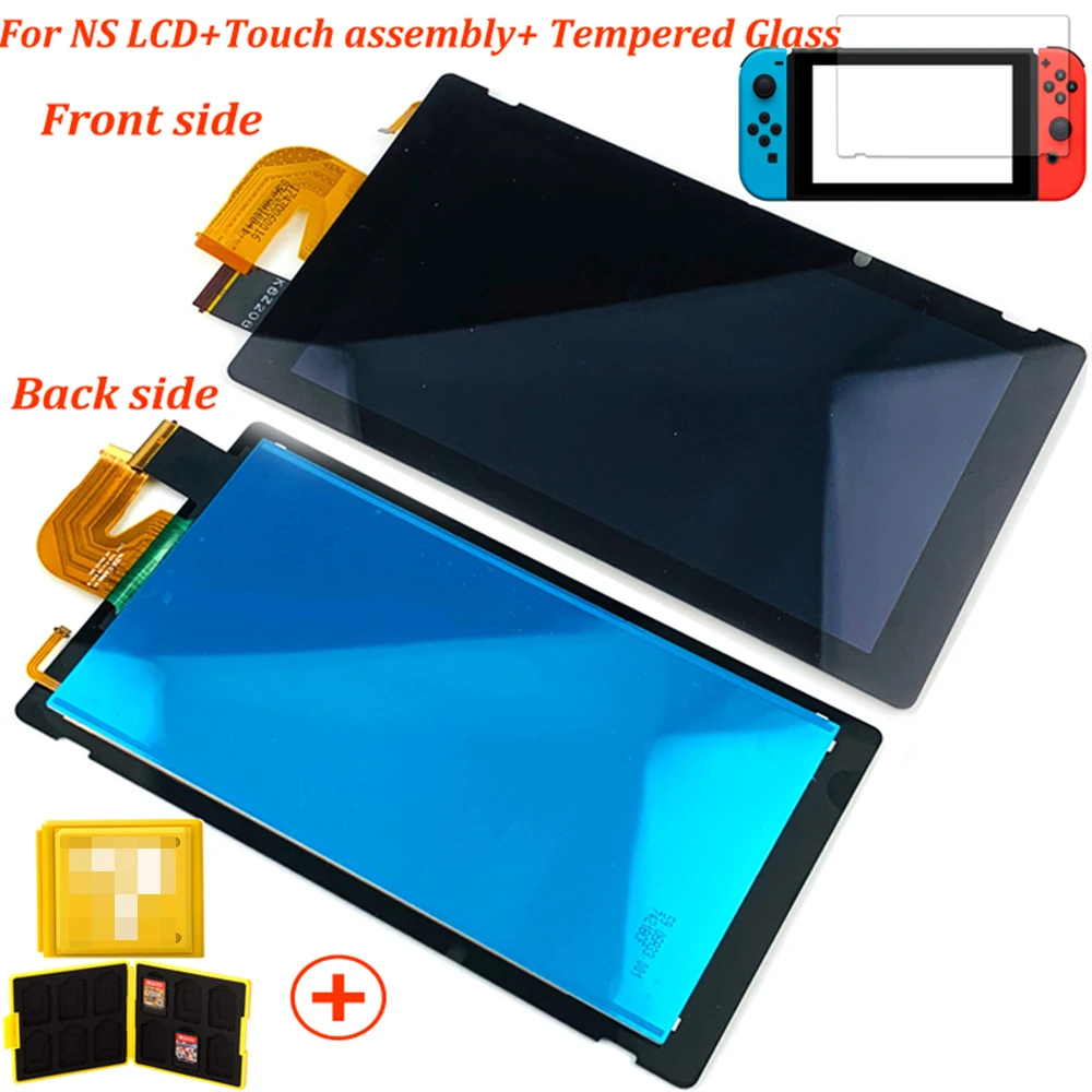 New For Nintend Switch NS Original LCD Screen Display +Touch screen Replacement full Assembly +Tempered Glass for NS Accessories