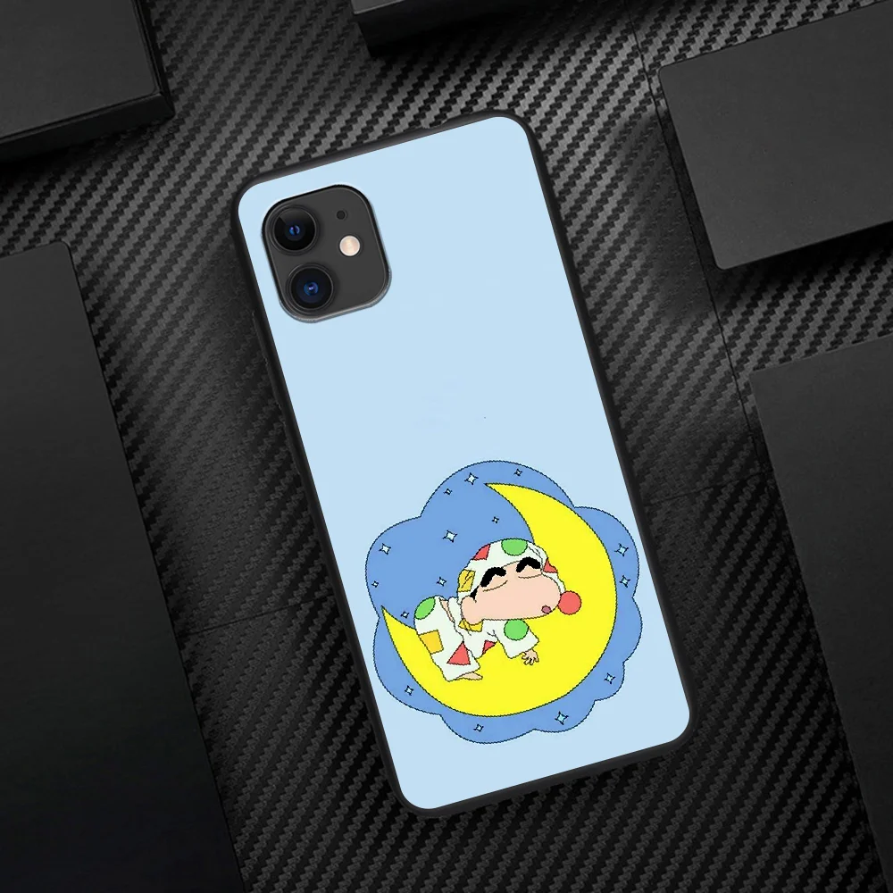 

Crayon Shins Chan Cartoon Phone Case For Iphone 5 5S SE 2020 6 6S 7 8 Plus 11 12 Mini X XS XR Pro Max black Etui Trend Hoesjes