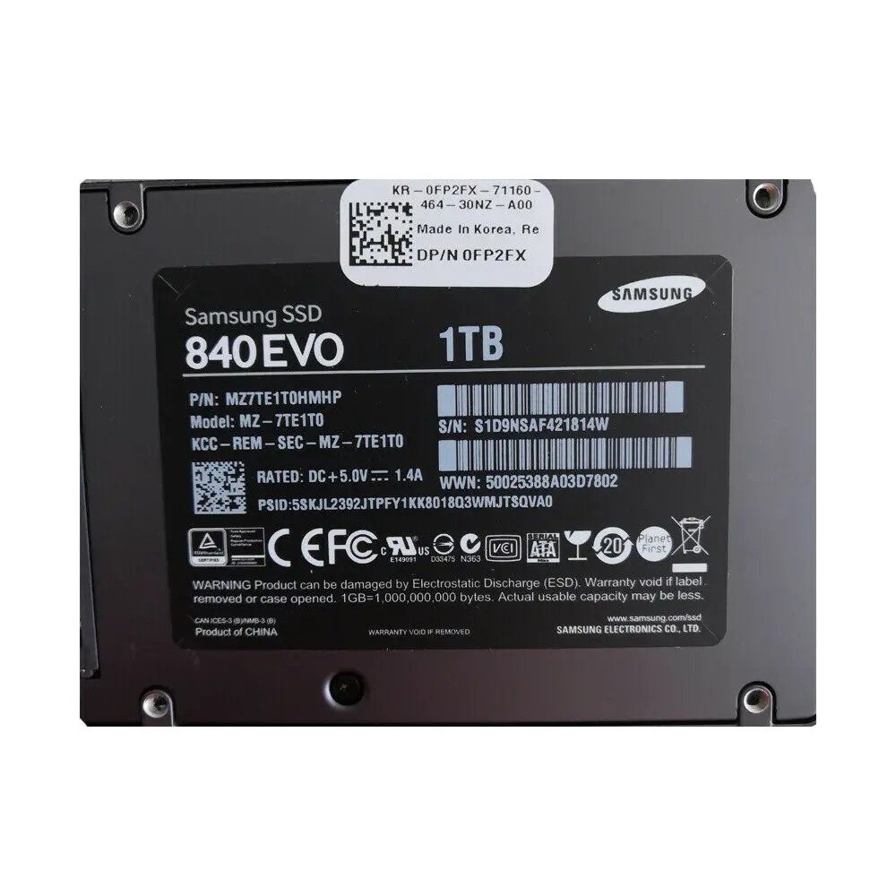 

Samsung 840 EVO 1TB SSD 2.5" SATA III Solid State Drive MZ7TE1T0HMHP Internal