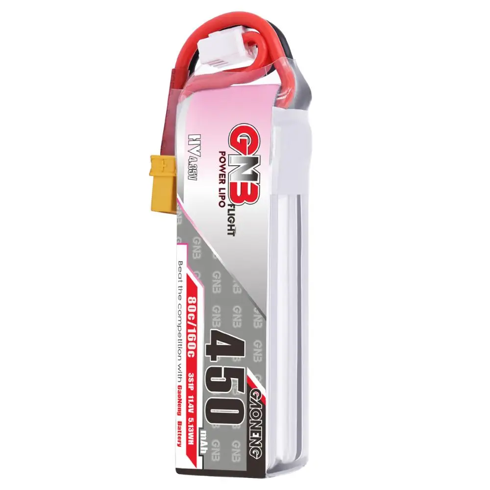 2 шт. Gaoneng GNB 450 мАч 3S 11 4 в 80C/160C HV Lipo батарея XT30/JST разъем для FPV гоночного дрона оси