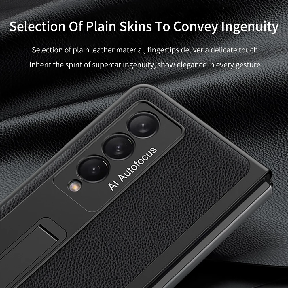 luxury magnetic stand foldable case for samsung galaxy z fold 3 5g leather phone back cover for samsung sm f926w coque capa free global shipping